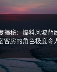 黑料深度揭秘：爆料风波背后，网红在民宿客房的角色极度令人意外