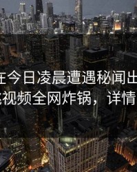 主持人在今日凌晨遭遇秘闻出乎意料，樱桃视频全网炸锅，详情发现