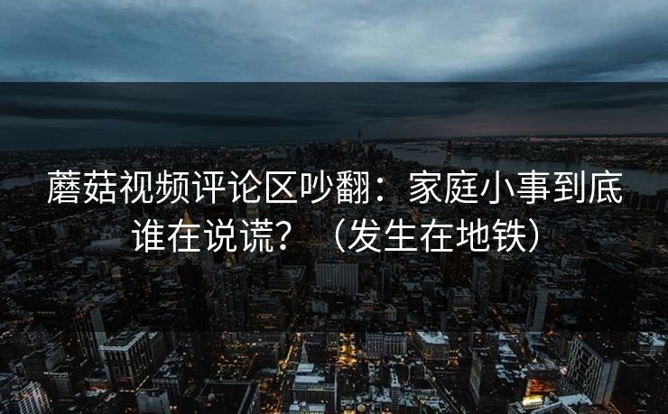 蘑菇视频评论区吵翻:家庭小事到底谁在说谎?(发生在地铁) 蘑菇视频评论区吵翻:家庭小事到底谁在说谎?(发生在地铁)