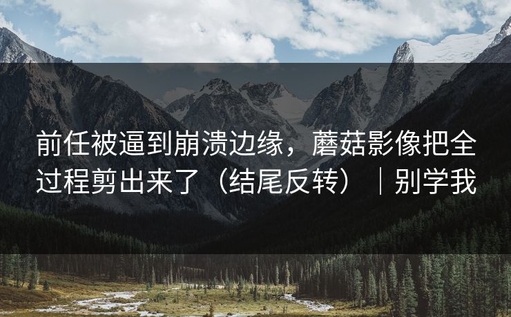 前任被逼到崩溃边缘,蘑菇影像把全过程剪出来了(结尾反转)|别学我 前任被逼到崩溃边缘,蘑菇影像把全过程剪出来了(结尾反转)|别学我